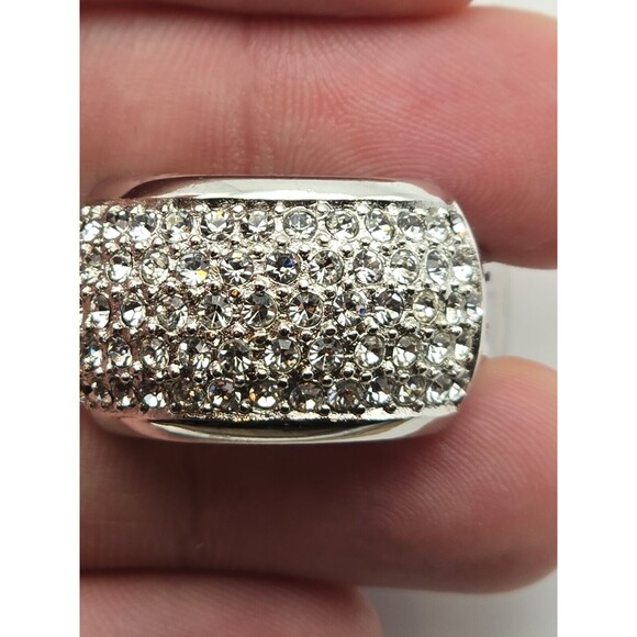 Vintage Christian Dior Signed Half Hoop Rhinestone Earrings, Perfect Condition - Picture 9 of 9